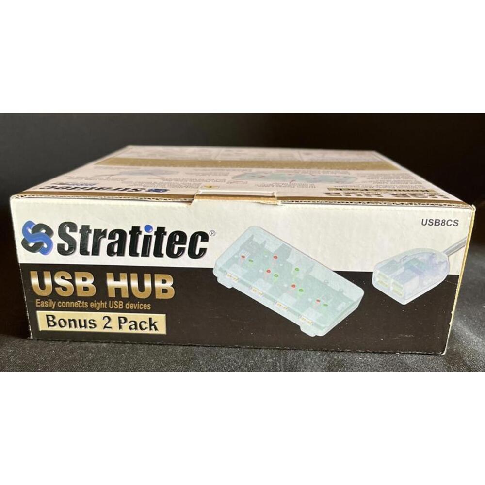 Stratitec 4 Port USB Hub Bonus 2 Pk  NIB Connect 8 USB Devices Flash Hard Drive - Picture 2 of 7
